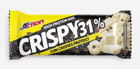 Proaction Crispy Bar 31% Barretta Gusto Cioccolato Bianco e Nocciola 40 g
